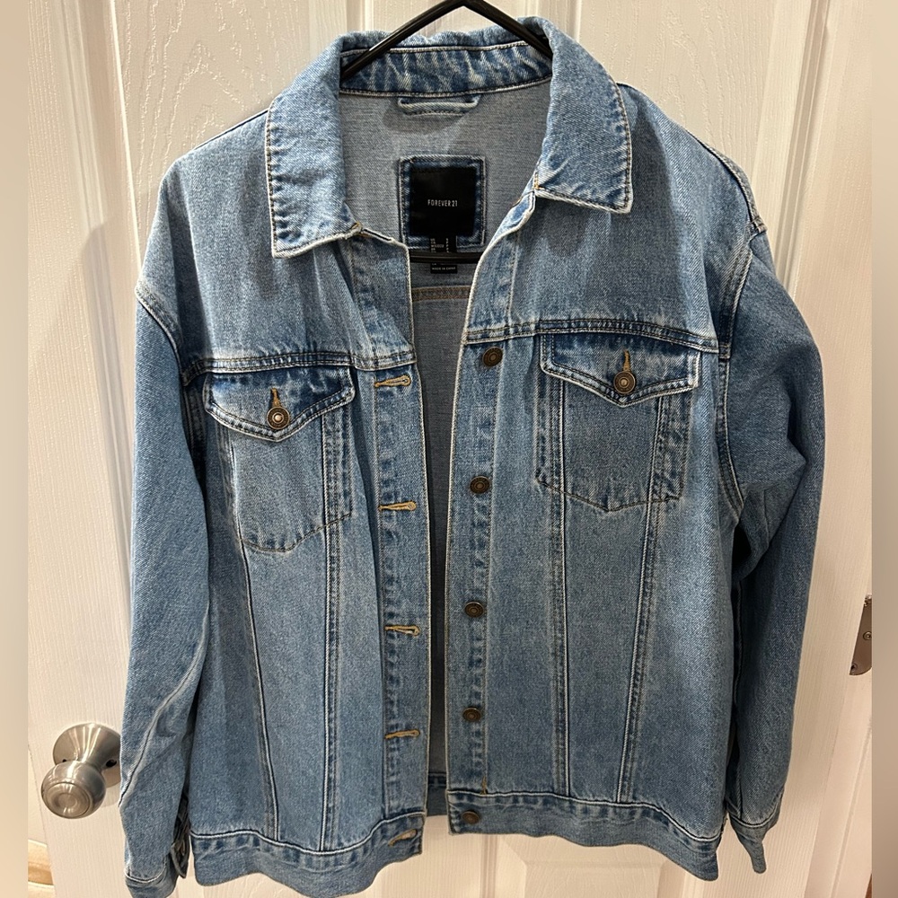 Forever 21. Women’s small, oversized jean jacket.